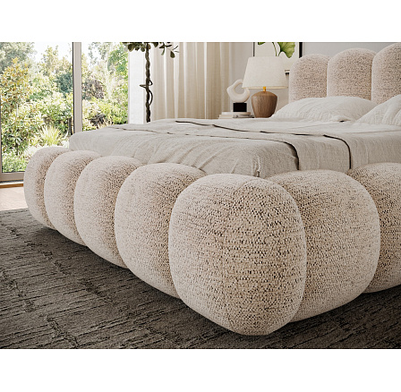 Oloroso bed 160x200 with metal frame and storage compartment, light beige chenille Feldor 18 1 Oloroso bed 160x200 with metal frame and storage compartment, light beige chenille Feldor 18 1