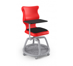 Židle studentská s úložným prostorem Plus Soft velikost 6, Šedá/Červená 