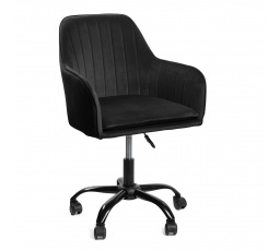 Otočná židle TEILL z veluru černá 55x54.5x80-90cm VŠE 807898