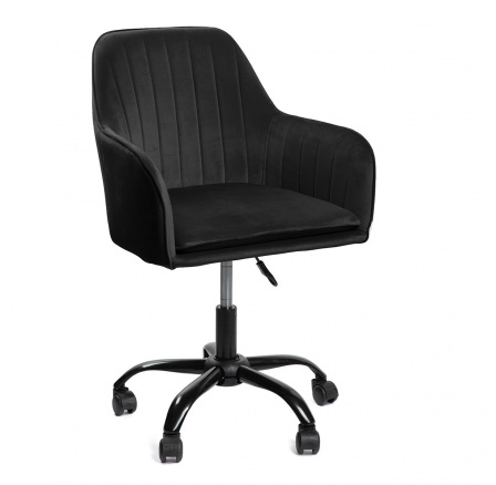 Otočná židle TEILL z veluru černá 55x54.5x80-90cm VŠE 807898