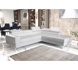 Rohová sedací souprava TOSCANIA II průměr 30x250 - bílá eko kůže , pravá