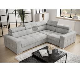 Rohová sedací souprava s funkcí spaní MARGO II 270X197 - šedá , pravá