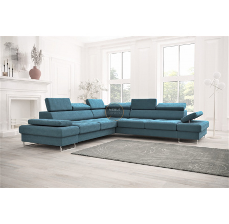 Rohová sedací souprava GALAXY MAX 280×280 - tyrkysová, levá
