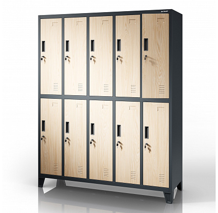 Šatní skříň BHP 10-dveřová antracitová / dub sonoma: Eco Design BARTEK 1360 x 1720 x 450 mm Šatní skříň BHP 10-dveřová antracitová / dub sonoma: Eco Design BARTEK 1360 x 1720 x 450 mm