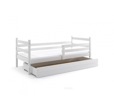 Postel z masivu pro 2 děti ERYK 2 - Bílá/Bílá