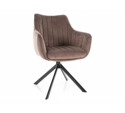 Jídelní židle otočná AZALIA VELVET, Cappuccino Bluvel 38/Černá