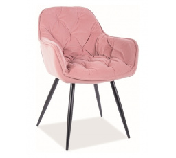 Jídelní židle CHERRY MATT starorůžový Velvet 63/černý mat