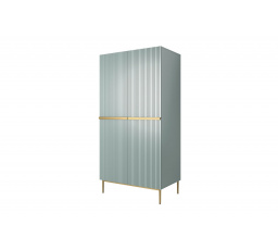 Skříň Nicole 100 cm se 2 skrytými zásuvkami - šalvěj MDF / zlaté nožky