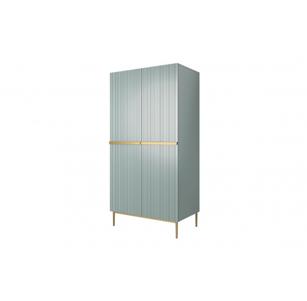 Skříň Nicole 100 cm se 2 skrytými zásuvkami - šalvěj MDF / zlaté nožky