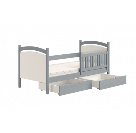 Postel dětská s tabulí na malování Amely - Barva šedý, rozměr 80x180