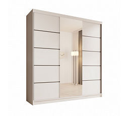 Šatní skříň SONIC 200, Bílá/Bílá