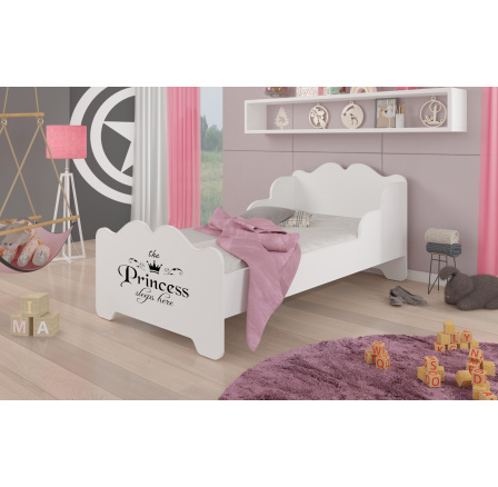 Postel dětská XIMENA PRINCESS BLACK 160x80 Bílá postel s matrací