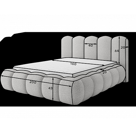 Oloroso bed 160x200 with metal frame and storage compartment, blue chenille Feldor 40 1 Oloroso bed 160x200 with metal frame and storage compartment, blue chenille Feldor 40 1