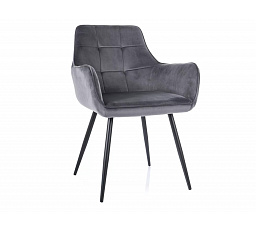Jídelní židle LEMON VELVET, Šedý Bluvel 14/Černá