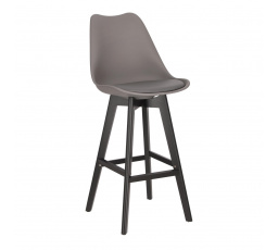 Barová stolička Norden wood black high PP tmavě šedá