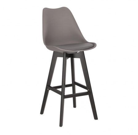 Barová stolička Norden wood black high PP tmavě šedá
