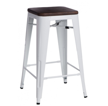 Barová židle Paris Wood 75 cm bílá borovice ořech