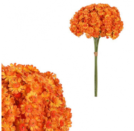Starček - umělá kytice, oranžová barva