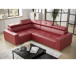 Rohová sedací souprava MARGO II 270×197 přírodní kůže - červená kůže , levá