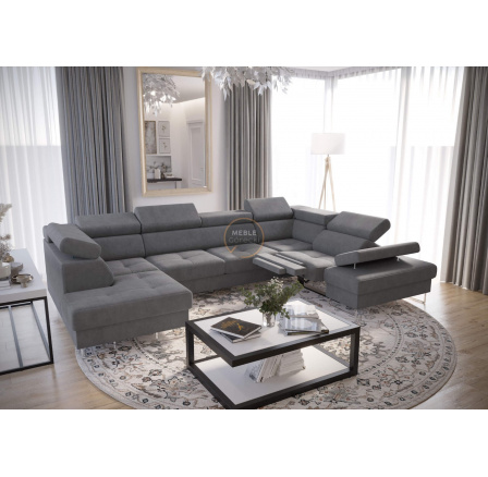 Rohová sedací souprava GALAXY MAX II , relax s funkcí spaní 215x350x170 - šedá , pravá Rohová sedací souprava GALAXY MAX II , relax s funkcí spaní 215x350x170 - šedá , pravá