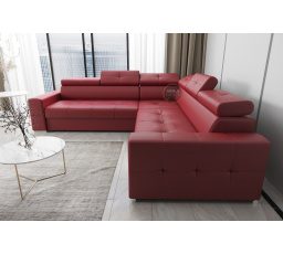 Rohová sedací souprava MARGO MAX 270×270 přírodní kůže - Pravá strana, Červená kůže