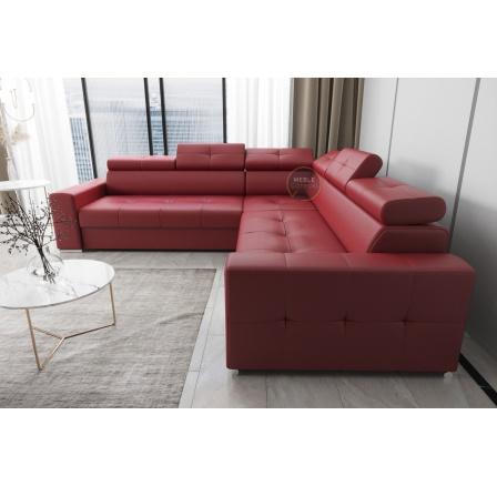 Rohová sedací souprava MARGO MAX 270×270 přírodní kůže - Pravá strana, Červená kůže Rohová sedací souprava MARGO MAX 270×270 přírodní kůže - Pravá strana, Červená kůže
