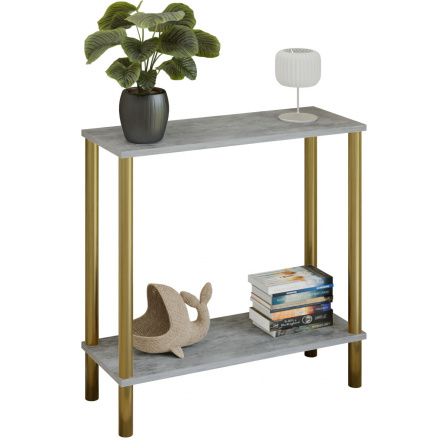 Konzole Claro 80x30 cm - různé barvy na výběr - Světlý Beton, Zlatá