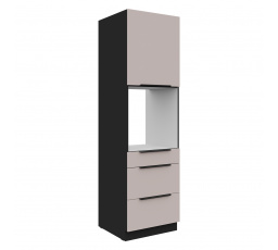 Kuchyňská skříň ARONA - 60 DPS-210 3S 1F, Černá mat/Kašmír