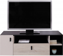 Televizní stolek PLANET- PL10, černá+dub+béžová