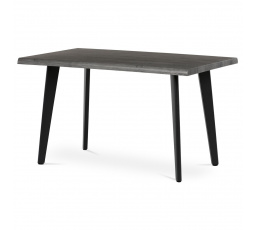 Stůl jídelní, 130x80x75 cm, MDF deska, dekor šedý dub, kov, černý lak