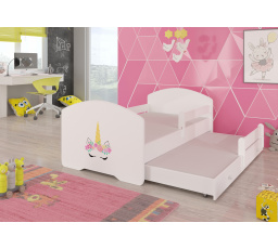Dvojlůžko s bariérkou a matracemi PEPE II UNICORN 160x80 Bílá