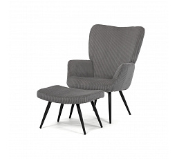 Relaxační křeslo, šedá, manšestrová látka, AK-L7285 GREY6