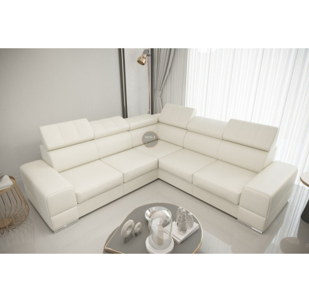 Rohová sedací souprava ROYAL MAX 286×286 - bílá eko kůže , levá Rohová sedací souprava ROYAL MAX 286×286 - bílá eko kůže , levá