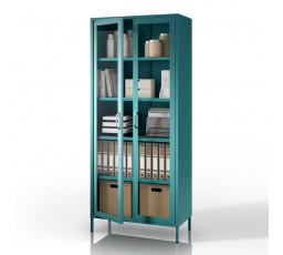 Prosklená vitrína mořská / tyrkysová Moderní ANGELO 800 x 1850 x 450 mm