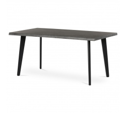 Stůl jídelní, 160x90x75 cm, MDF deska, dekor šedý dub, kov, černý lak