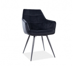 Jídelní židle LILIA VELVET, Černý Bluvel 19/černý mat