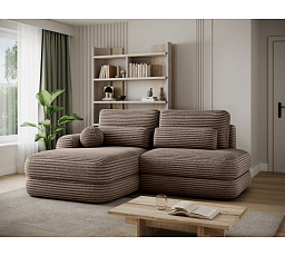 Ripeli Corner Sofa Bed with Storage, Light Brown Velvet, Left-Hand Facing Modullo 20 180x128 Left 1
