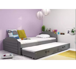 Dětská postel LILI s přistýlkou 90x200 cm, bez matrací, Grafit/Grafit