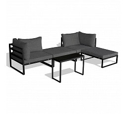 Zahradní sestava, kov, látka, šedá, AZ-L1761 GREY