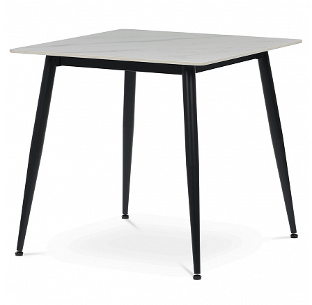 Jídelní stůl 80x80cm, keramika, mramor, HT-398M WT