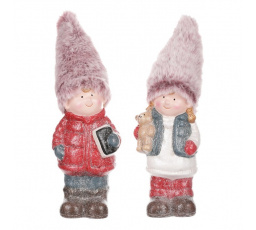 Děti s čepicí - keramické figurky, mix 2, cena za 1 ks