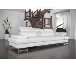 Sofa GALAXY III 300 cm přírodní kůže - bílá kůže