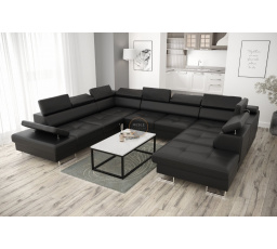 Rohová sedací souprava GALAXY MAX I s funkcí spaní 280X350X225 přírodní kůže - přírodní kůže - volitelná barva, Levá strana