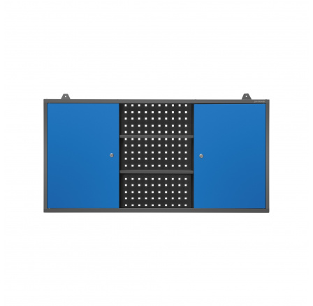 Závěsná skříňka do garáže BEN, 1200 x 600 x 200 mm, antracitově-modrá