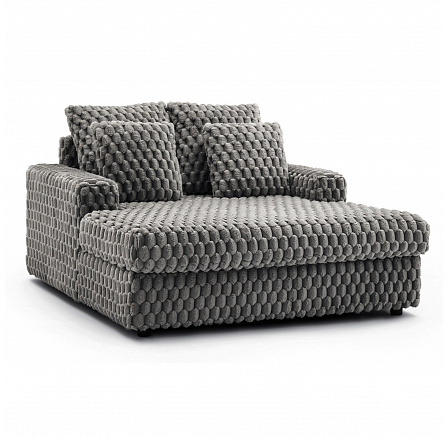 Křeslo Relaxační KOBEL Šedé Plyšové