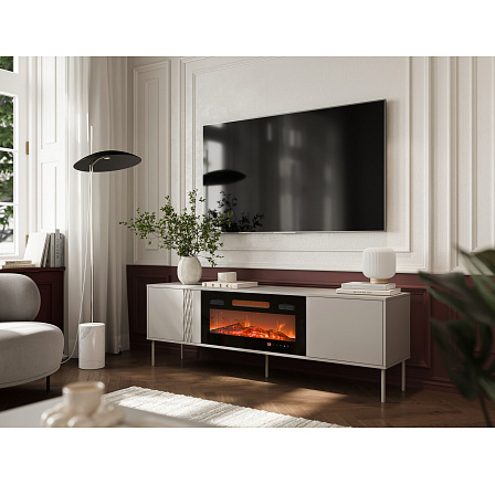 TV komoda TRESSE 180 EF s elektrickým krbem, béžová TV komoda TRESSE 180 EF s elektrickým krbem, béžová
