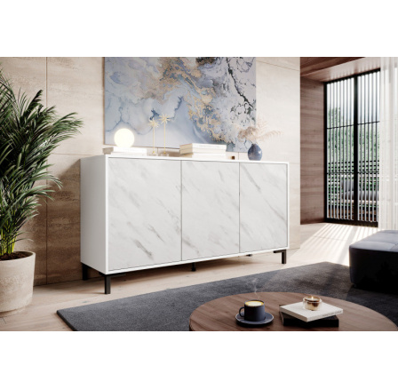 Komoda MARMO KOM150/3D, bílá