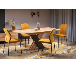 Jídelní stůl XARELTO, Dub Wotan/Černá