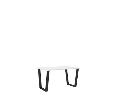 CELINE NEW - Jídelní stůl š. 138 x 75 x 67, lamino Bílá/ černý kov (CEZAR=2BALÍKY) "LP" (Z)