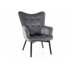 Křeslo CARMEN VELVET, Šedý Bluvel 14/Černý mat